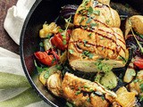 Punjene pileće grudi i ratatuj iz rerne / Stuffed chicken breasts with oven-roasted ratatouille