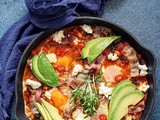 Shakshuka sa pečurkama i lisnatim keljom / Shakshuka with Kale, Mushrooms and Feta