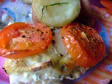 Baked Haddock with Onion,Tomatoes & Dill Potatoes