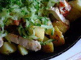 Chicken & Potato Fry With Grated Dill Cucumber