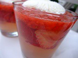 Strawberry & Elderflower Jelly With Strawberry Sauce & Vanilla Ice Cream