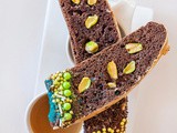 Chocolate Pistachio Biscotti with Sprinkles