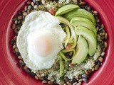 Grain Bowl With Green Quinoa, Tepary Beans and Egg