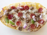 Spaghetti Squash Supreme Pizza Boats