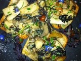  foraging & wild food  . Braised field & wild mushrooms , thyme butter , parmesan & truffle oil