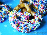 Cake Batter Dipped Pretzels