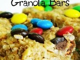 No Bake Monster Cookie Granola Bars  {Super Easy Microwave Recipe}