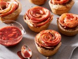 Chocolate Stuffed Apple Roses with Chocolate Strawberry Sauce