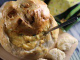 Homemade Italian Bread Bowls & Cheddar Broccoli Potato Soup