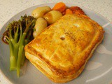 Chicken, mushroom & black garlic puff pastry slices - it's British Pie Week