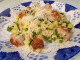 Chicken sausage, pea & courgette risotto - fresh and tasty