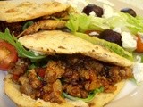 Harissa Lamb in flatbreads with tzatziki