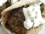 Kibbeh meatballs in pitta bread