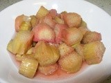 Oven baked honeyed rhubarb