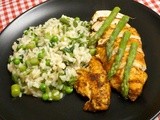 Risotto Primavera with herby glazed chicken