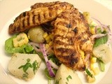 Smoky Chicken with warm corn & potato salad