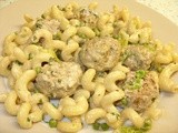 Springtime Pasta with Pork Meatballs