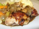 Tonight's Dinner : Marsala chicken with leeks, plus Rhubarb and plum sundaes