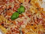 Bacon, Mozzarella and Basil Pasta Bake