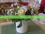 Preparing cut flowers for arranging