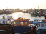 Seahouses at sunrise