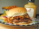 Bacon & Cheese-Stuffed Chili Burgers ~ a #SaucyMama Recipe