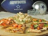 Game Day Flatbread Feast {Shrimp Pesto, Teriyaki Chicken, and Green Chile Cheeseburger Flatbreads}