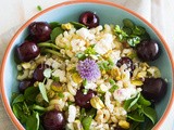 Cherry pasta salad with feta