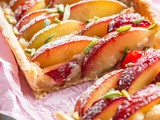 Plum tart with roasted marzipan