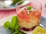 Steamed quinoa dessert with rhubarb and an accident