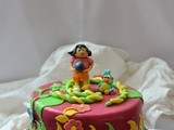 Dora Cake- Vanilla Cake with White chocolate & Blackberry Filling