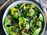 Green Salad with Blueberries, Kamut and Dill Oil