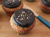 Orange Cornmeal Cakes with pb Chocolate Buttercream