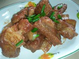 Braised nam yee pork ribs with eryngii mushrooms