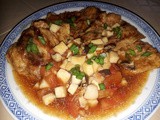 Braised taupau with tomatoes and mushrooms
