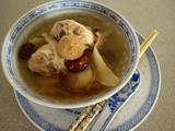 Dried figs, yoke chok chicken soup