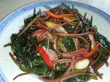 Ez stir fry purple sweet potato leaves