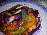 Fried brinjals with peanuts