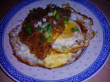 Fried Eggs with White Carrot Sauce