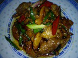 Fried pork tenderloin in szechuan sauce