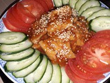 Fried pork tenderloin with oriental sauce