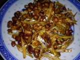 Healthy crispy anchovies with peanuts