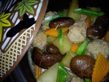 Meatballs winter melon and mushroom hot pot