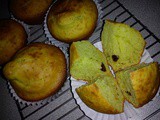 Pandan raisin muffins