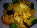 Spicy tomato seafood rice