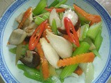 Stir fry celery with mushrooms