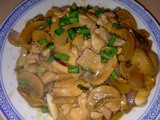 Stir fry chicken with mushrooms