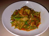 Stir fry okra with vegetarian sambal