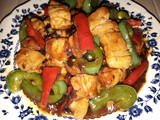 Stir fry pork belly with tau see