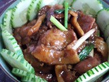Stir fry streaky pork with ginger & spring onions